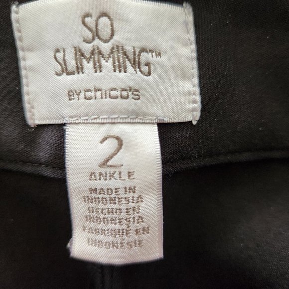 So Slimming by Chicos Audrey Career Casual Ankle Pants Size 2 (12 Reg) Black EXC - Picture 3 of 10